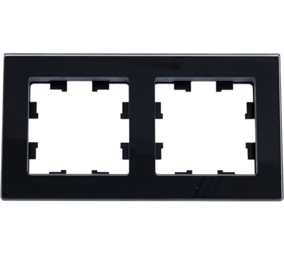 2-ая рамка Systeme Electric Atlasdesign nature натуральное стекло черный ATN361002