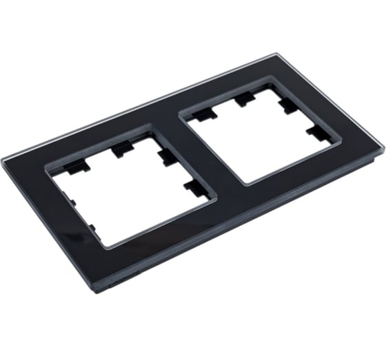 2-ая рамка Systeme Electric Atlasdesign nature натуральное стекло черный ATN361002