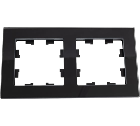 2-ая рамка Systeme Electric Atlasdesign nature натуральное стекло черный ATN361002 1