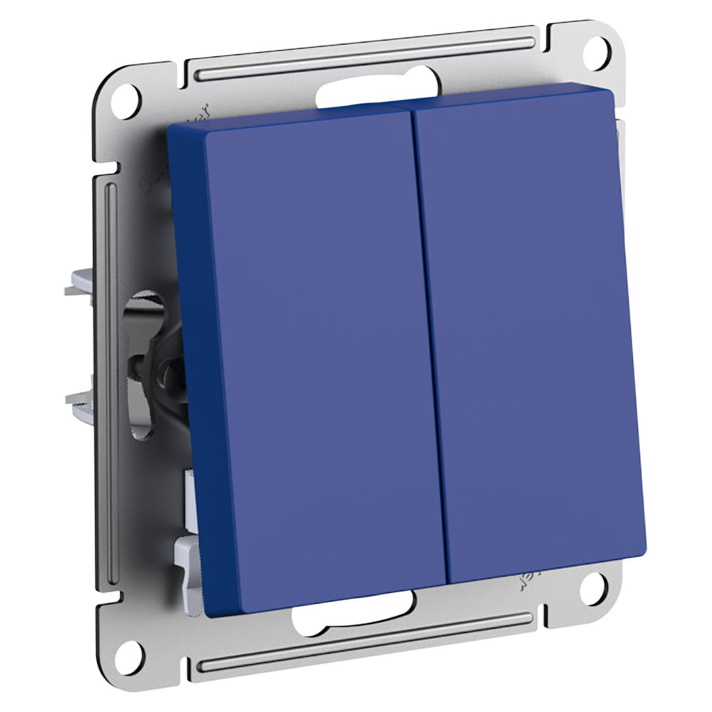 2х клавишный выключатель Systeme Electric Atlasdesign аквамарин с ...