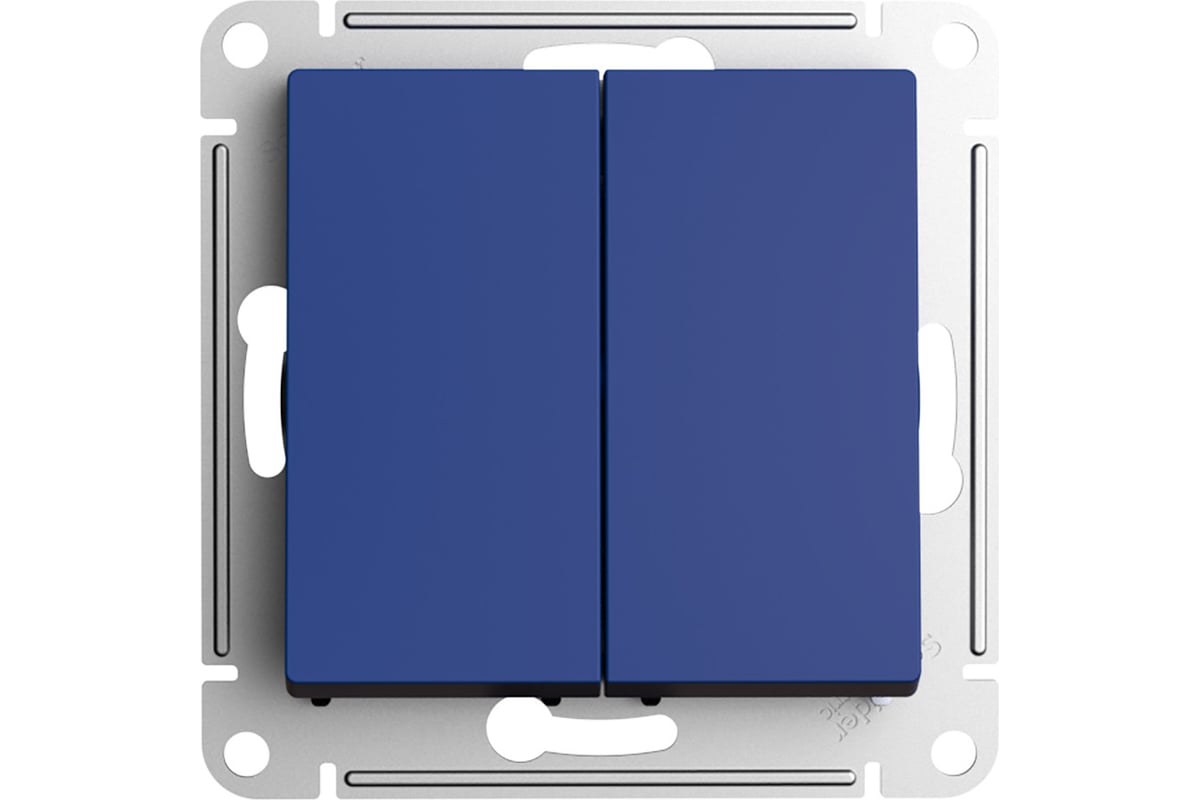 2х клавишный выключатель Systeme Electric Atlasdesign аквамарин с ...