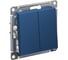 2х клавишный выключатель Systeme Electric Atlasdesign аквамарин с самовозвратом, сх.2, 10а, механизм ATN001117 1