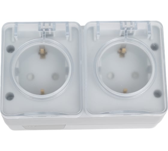 Двойная розетка Systeme Electric Atlasdesign profi ip54 о/у с з/к со шторками 16а, серый ATN543026