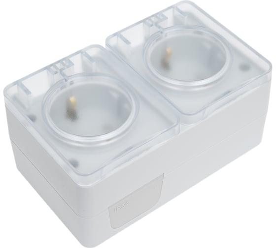 Двойная розетка Systeme Electric Atlasdesign profi ip54 о/у с з/к со шторками 16а, серый ATN543026