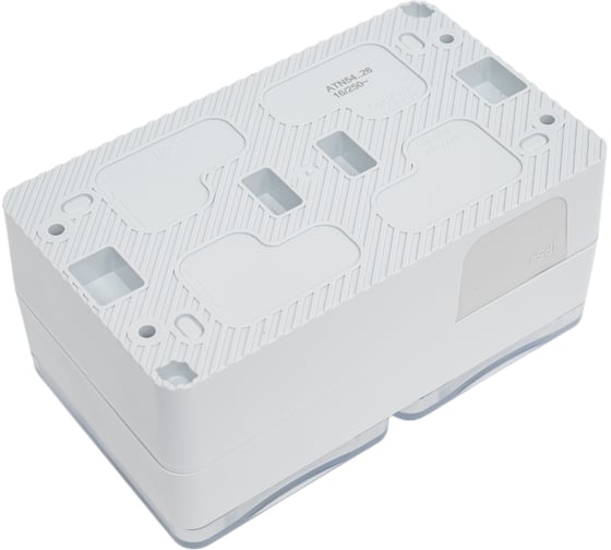 Двойная розетка Systeme Electric Atlasdesign profi ip54 о/у с з/к со шторками 16а, серый ATN543026