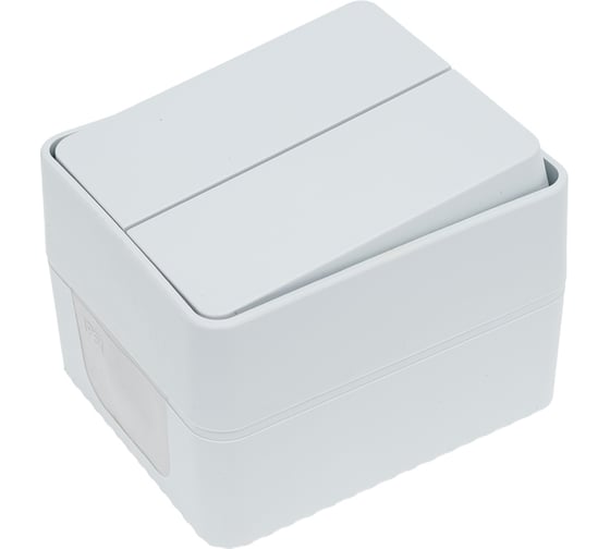 2-клавишный выключатель Systeme Electric Atlasdesign profi ip54 о/у 10 ах, серый ATN543051