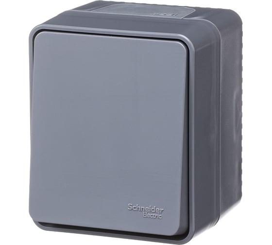 1-клавишный кнопочный выключатель Systeme Electric Atlasdesign profi ip54 о/у 10 ах, антрацит ATN544015
