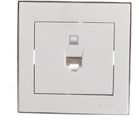 Компьютерная розетка LEZARD RAIN белый с бок. вст. хром 703-0225-139