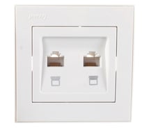 Двойная компьютерная розетка LEZARD RAIN белый 703-0202-141