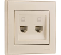 Двойная компьютерная розетка LEZARD RAIN жемчужно-белый металлик 703-3030-141