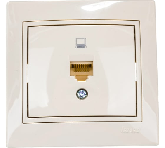 Компьютерная розетка LEZARD MIRA крем со вставкой 701-0303-139
