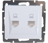 Двойная компьютерная розетка LEZARD RAIN белая 703-0288-141