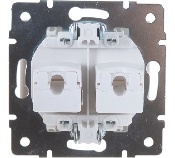 Двойная компьютерная розетка LEZARD RAIN белая 703-0288-141