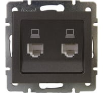 Двойная компьютерная розетка LEZARD RAIN цв. черный графит матовый 703-4188-141