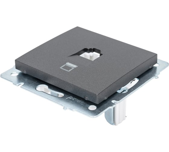 Компьютерная розетка LEZARD RAIN цв. черный графит матовый 703-4188-139