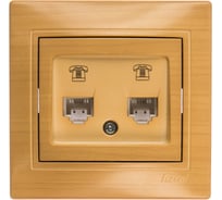 Двойная телефонная розетка LEZARD MIRA евро ясень 701-4747-138