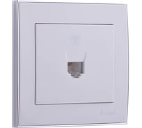 Телефонная розетка LEZARD RAIN евро белый с бок. вст. хром 703-0225-137