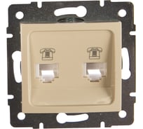 Двойная телефонная розетка LEZARD RAIN евро крем 703-0388-138