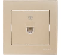 Телефонная розетка LEZARD RAIN евро жемчужно-белый металлик 703-3030-137