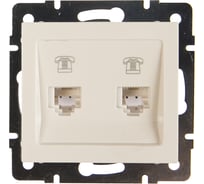 Двойная телефонная розетка LEZARD RAIN евро белая 703-0288-138