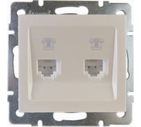 Двойная телефонная розетка LEZARD RAIN евро жемчужно-белый перламутр 703-3088-138
