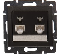Двойная телефонная розетка LEZARD RAIN евро цв. черный графит матовый 703-4188-138