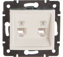 Двойная телефонная розетка LEZARD KARINA евро белая 707-0288-138