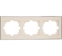 Трехместная горизонтальная рамка LEZARD RAIN б/ вст белая с бок. вст. хром 703-0225-148