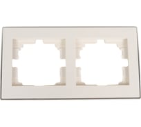 Двойная горизонтальная рамка LEZARD RAIN б/ вст белая с бок. вст. хром 703-0225-147