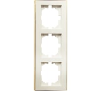 Трехместная вертикальная рамка LEZARD RAIN с вст. цв. бежевый + золото 703-0326-153
