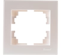 Горизонтальная рамка LEZARD RAIN б/ вст жемчужно-белый металлик 703-3030-146