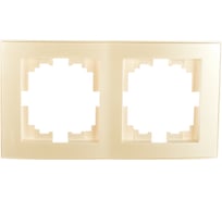 Двухместная вертикальная рамка LEZARD RAIN б/ вст жемчужно-белый металлик 703-3030-152