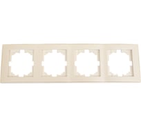 Четырехместная вертикальная рамка LEZARD RAIN б/ вст жемчужно-белый металлик 703-3030-154