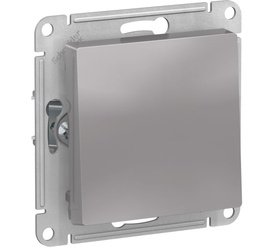 1-клавишный выключатель Systeme Electric Atlasdesign алюминий 2-полюсный, 10а, механизм ATN000321