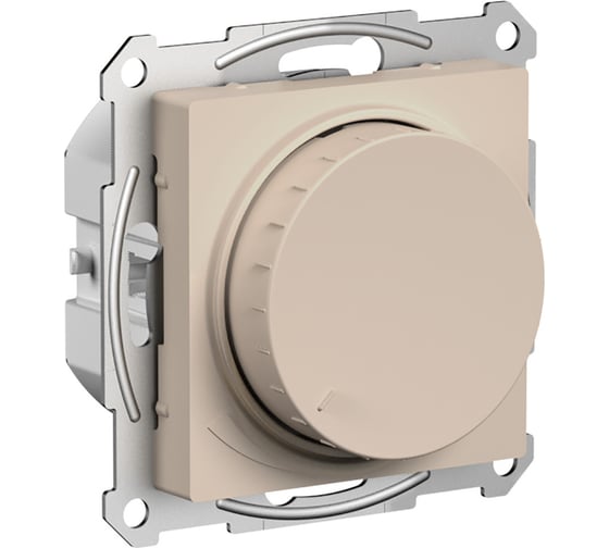 Светорегулятор (диммер) Systeme Electric Atlasdesign поворотно-нажимной, led, rc, песочный ATN001223 1