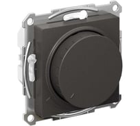 Светорегулятор (диммер) Systeme Electric Atlasdesign базальт поворотно-нажимной, led, rc, 400вт, механизм ATN001423