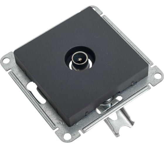 Проходная tv розетка Systeme Electric Atlasdesign базальт 4db, механизм ATN001492