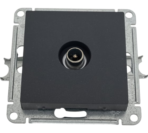 Проходная tv розетка Systeme Electric Atlasdesign базальт 4db, механизм ATN001492