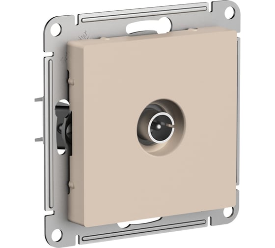 Проходная tv розетка Systeme Electric Atlasdesign песочный 4db ATN001292