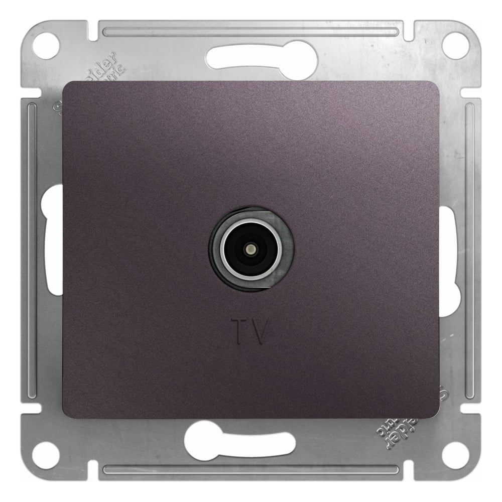 Проходная tv розетка Systeme Electric Glossa сиреневый туман 4db ...
