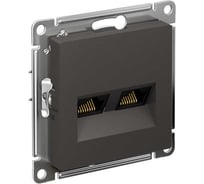Двойная компьютерная розетка rj45+rj45 Systeme Electric Atlasdesign базальт кат.5е, механизм ATN001485