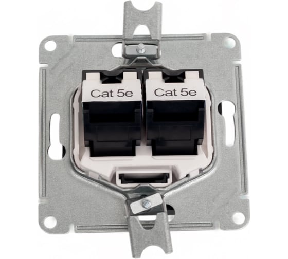 Двойная компьютерная розетка rj45+rj45 Systeme Electric Atlasdesign базальт кат.5е, механизм ATN001485