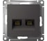 Двойная компьютерная розетка rj45+rj45 Systeme Electric Atlasdesign базальт кат.5е, механизм ATN001485 2