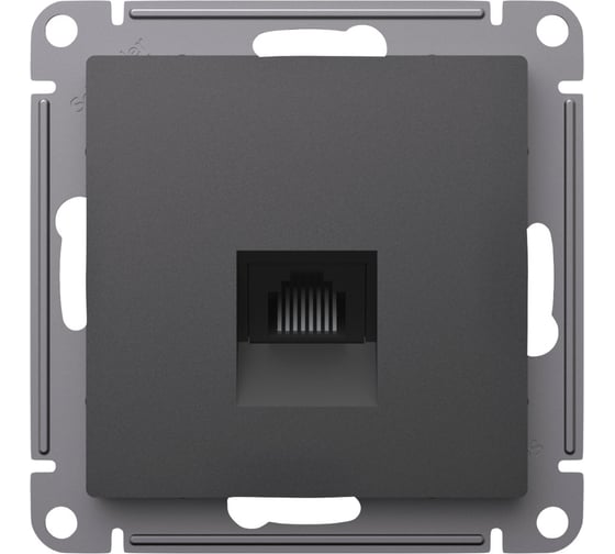 Компьютерная розетка rj45 Systeme Electric Atlasdesign базальт кат. 5е, механизм ATN001483