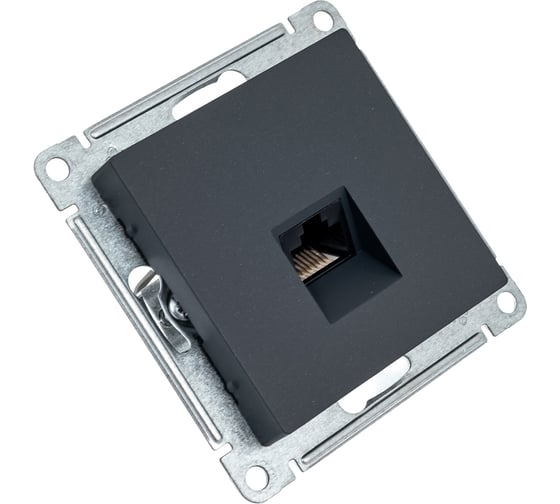 Компьютерная розетка rj45 Systeme Electric Atlasdesign базальт кат. 5е, механизм ATN001483