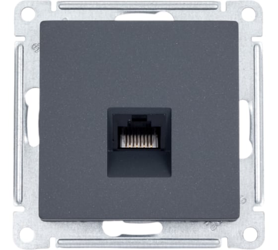 Компьютерная розетка rj45 Systeme Electric Atlasdesign базальт кат. 5е, механизм ATN001483 1