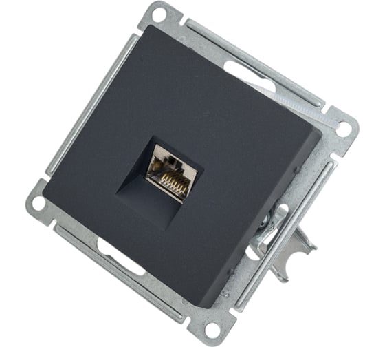Компьютерная розетка rj45 Systeme Electric Atlasdesign базальт кат. 6a, механизм ATN001486