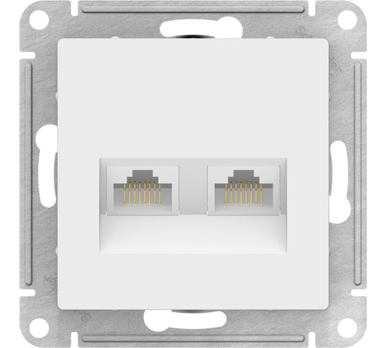 Двойная компьютерная розетка rj45+rj45 Systeme Electric Atlasdesign лотос кат.5е, механизм ATN001385