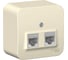 2-ая компьютерная розетка rj45, Systeme Electric Blanca о/у с изол. пласт. молочный кат.5e BLNIA045452 1