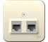 2-ая компьютерная розетка rj45, Systeme Electric Blanca о/у с изол. пласт. молочный кат.5e BLNIA045452 2